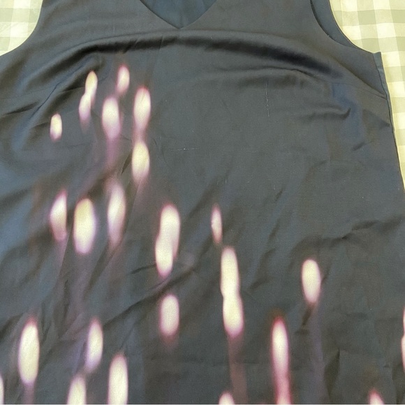 WILLOW&THREAD navy blue dress v neck silky summer spring sleeveless M summertime - Picture 15 of 16